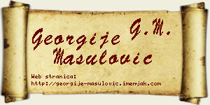 Georgije Mašulović vizit kartica